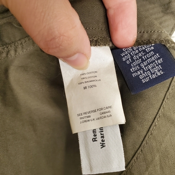 J. Crew Fatigue Cropped Peplum Olive Green Button Front Jacket Military Boho XS - Picture 9 of 9